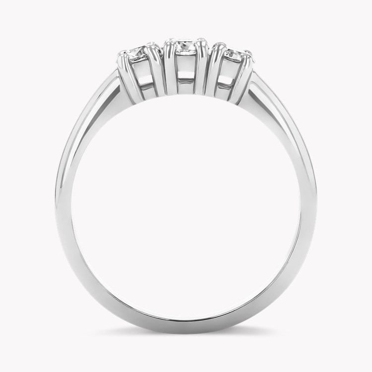 Brilliant Cut 0.49ct Diamond Three Stone Ring Brilliant cut, Claw set_3
