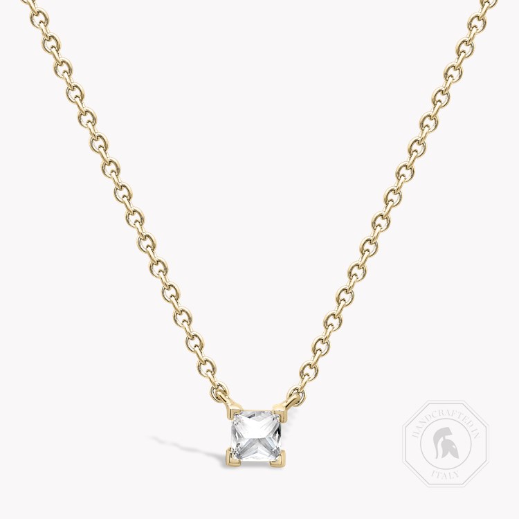 RockChic Diamond Solitaire Necklace Princess Cut, Claw Set_1