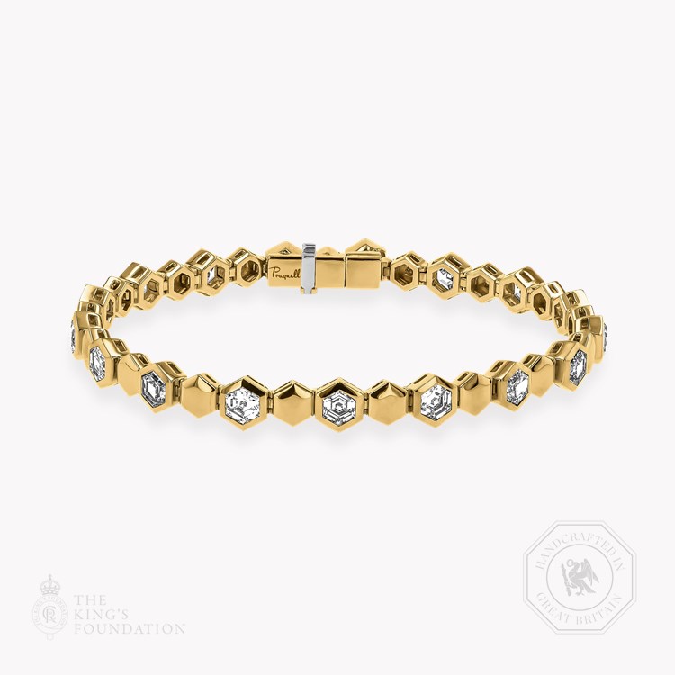 Honeycomb 3.72ct Diamond Bracelet   in 18ct Yellow Gold