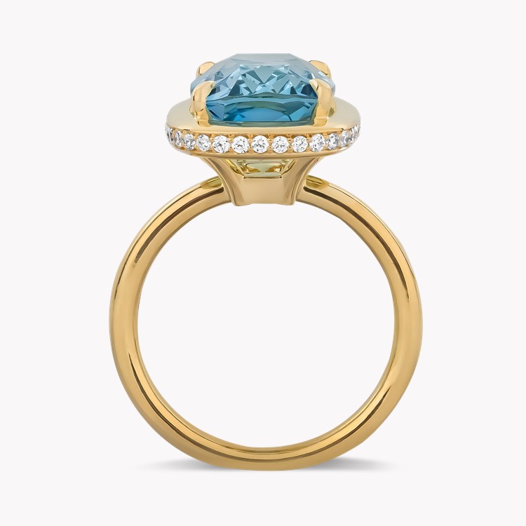 Skimming Stone 5.90ct Lukusuzi Aquamarine Ring Modern Cushion Cut, Claw Set_3
