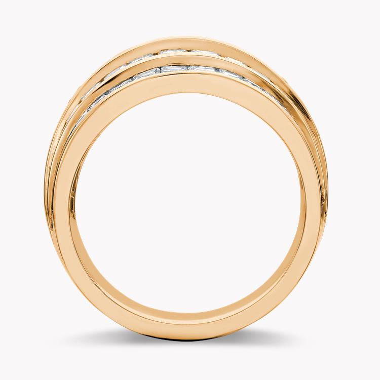 Manhattan Diamond Five Row Classic Ring Carré & French Cut, Channel Set_3