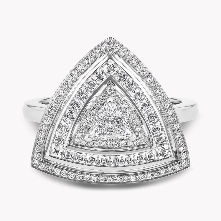 Trilliant Cut 0.28ct Diamond Ripple Ring Trilliant Cut. Claw Set_2
