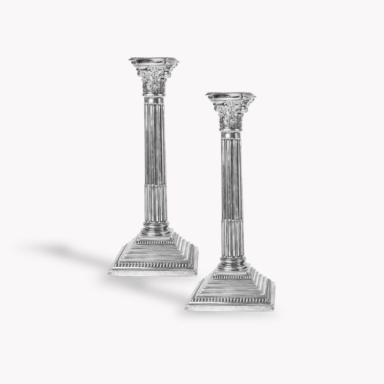 Silver Elizabethan Pair of Candlesticks Hallmarked Birmingham_2