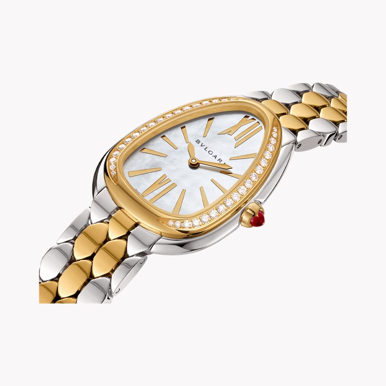 Bvlgari Serpenti Seduttori 33mm, Mother of Pearl Dial, Baton & Roman Numeral_2