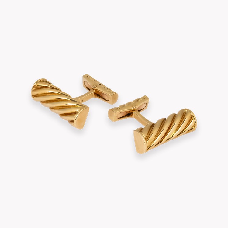 Van Cleef and Arpels Rope Twist Spring Bar Cufflinks