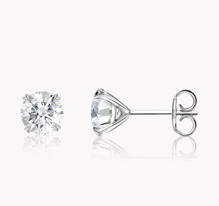 Windsor Diamond Stud Earrings 0.80CT in 18CT White Gold Brilliant cut, Claw set_2