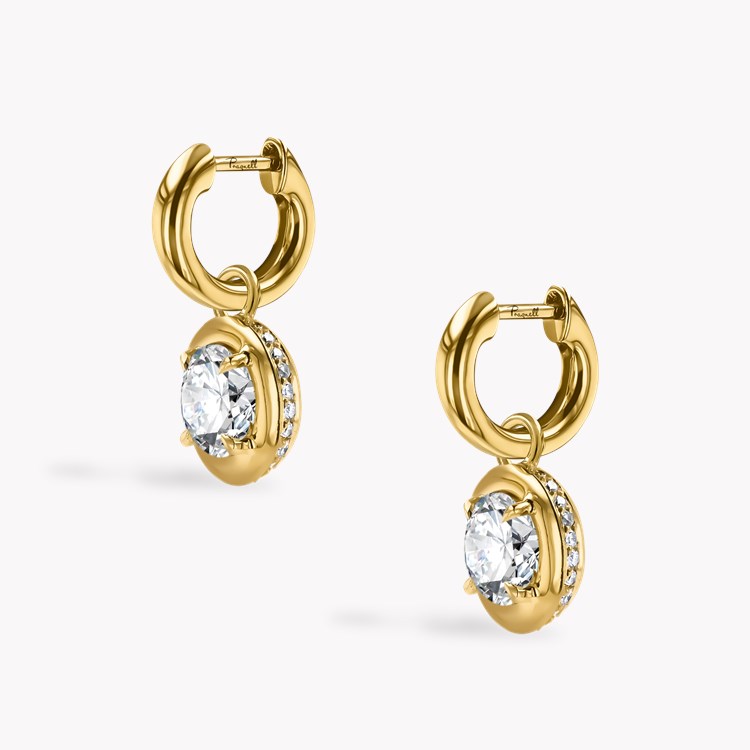 Skimming Stone 2.24ct Botswana Diamond Drop Hoop Earrings Brilliant cut, Claw set_3