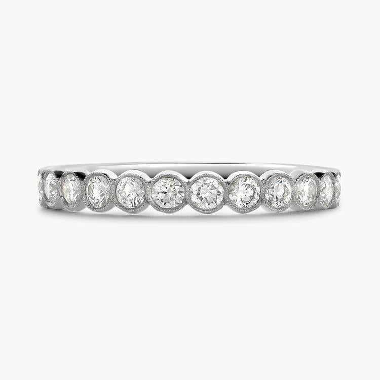 Diamond Dot Half Eternity Ring Brilliant Cut, Half Eternity, Millegrain Set_2