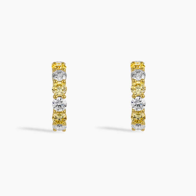 Brilliant Cut 2.86ct Diamond and Yellow Diamond Earrings Brilliant cut, Claw set_2