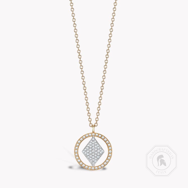 Lady Luck Diamond Pendant in Yellow and White Gold