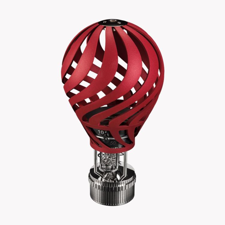 L’Epée Hot Air Balloon Clock  in Red Stainless Steel & Palladium_1