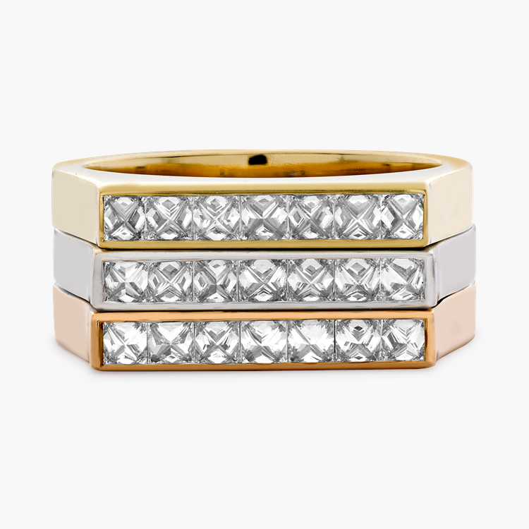 RockChic 1.09ct Diamond Three Row Ring Inverted Princess Cut. Channel Set_2