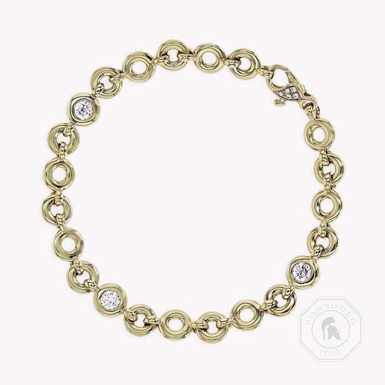 RockChain Three Stone Diamond Bracelet Brilliant Cut, Rubover Set_1