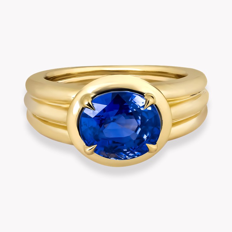 Weave Setting Oval Cut 4.09ct Sapphire Ring Oval Cut, Claw Set_2