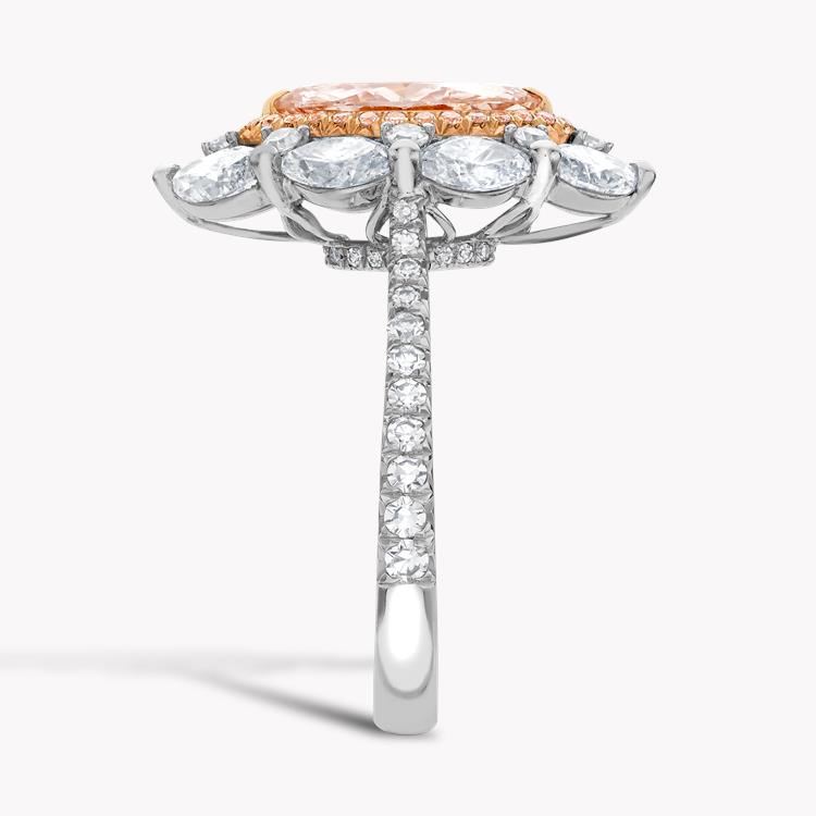 Masterpiece Fancy Light Pink Diamond Ring  1.04ct in 18ct White & Rose Gold Marquise Cut, Claw Set_4