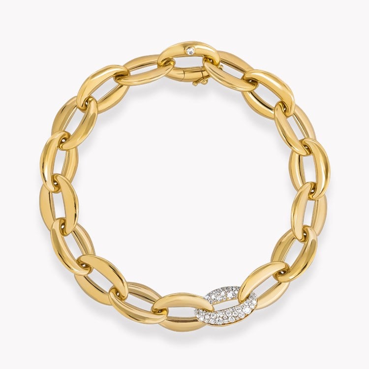 Valkyrie 1.193ct Diamond Oval Chain Link Small Bracelet Brilliant Cut, Pavé & Rubover Set_2