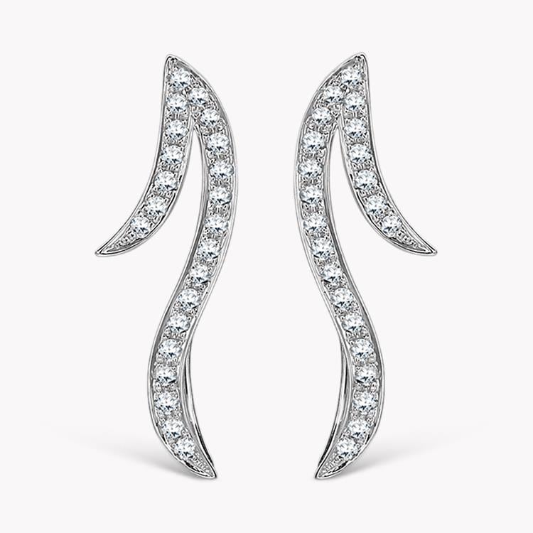 Brilliant Cut Diamond Earrings 0.40CT in White Gold Riser Earrings with Thread Setting_1
