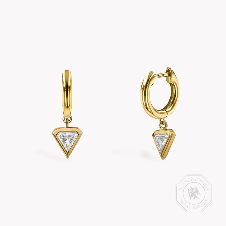 Shield Cut 0.38ct Diamond Drop Earrings Shield Cut, Rubover Set_1