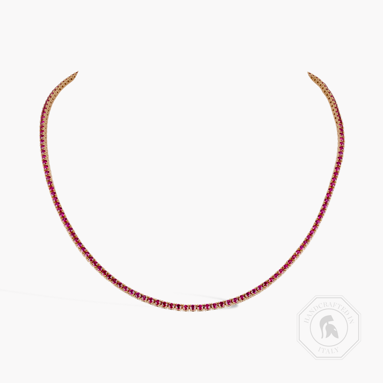 Brilliant Cut 6.59ct Ruby Line Necklace Brilliant cut, Claw set_1