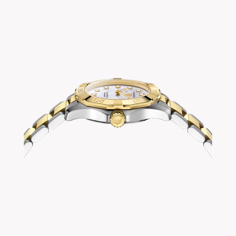 Tag Heuer Aquaracer Professional 100 Solargraph 28mm, Mother of Pearl dial, Diamond numerals_2