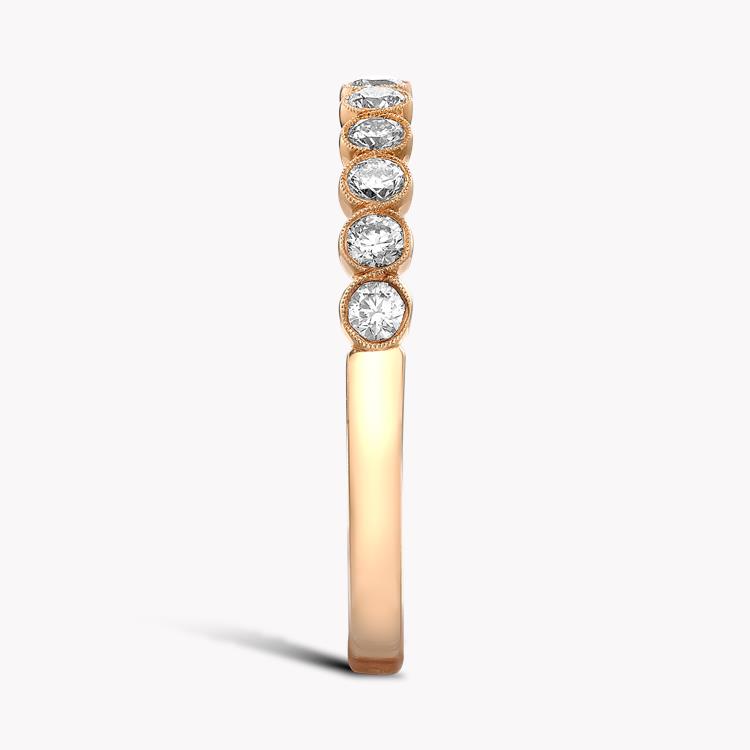 Diamond Dot 0.48ct Half Eternity Ring Brilliant Cut, Millegrain Set_4