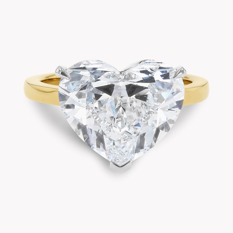 Yellow Gold Heart Shaped Princess Cut Diamond Ring Heart Shaped
