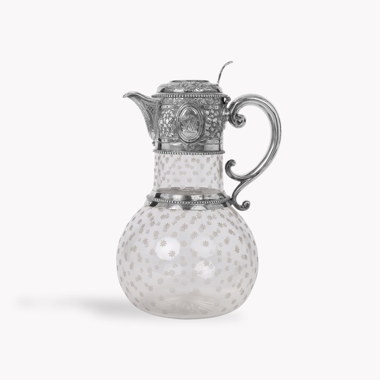 Silver Antique Mounted Claret Jug Hallmarked Sheffield_1