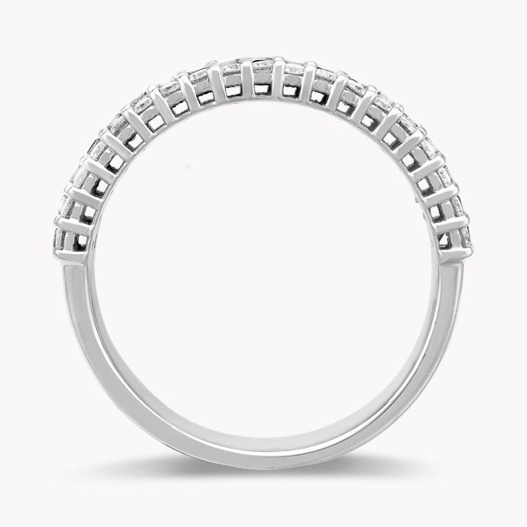 Baguette Cut Diamond Half Eternity Ring Baguette and Brilliant Cut, Three-Row, Claw Set_3
