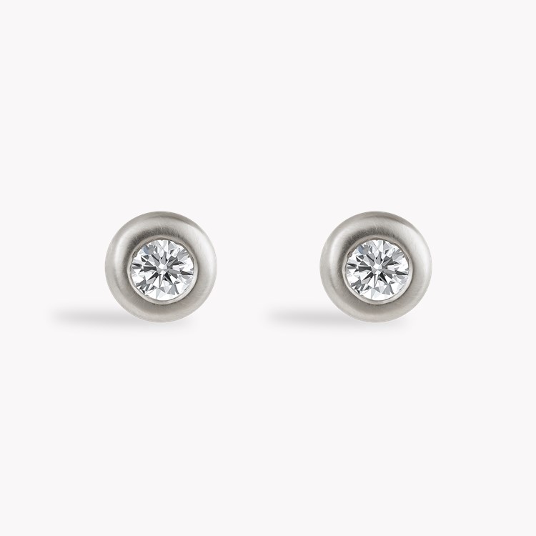RockChain Two Stone Diamond Stud Earrings Brilliant Cut, Rubover Set_1