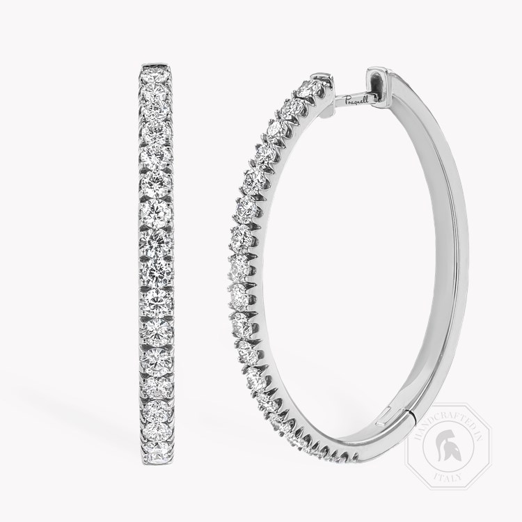 Brilliant Cut 0.96ct Diamond Half Hoop Earrings Brilliant cut, Claw set_1