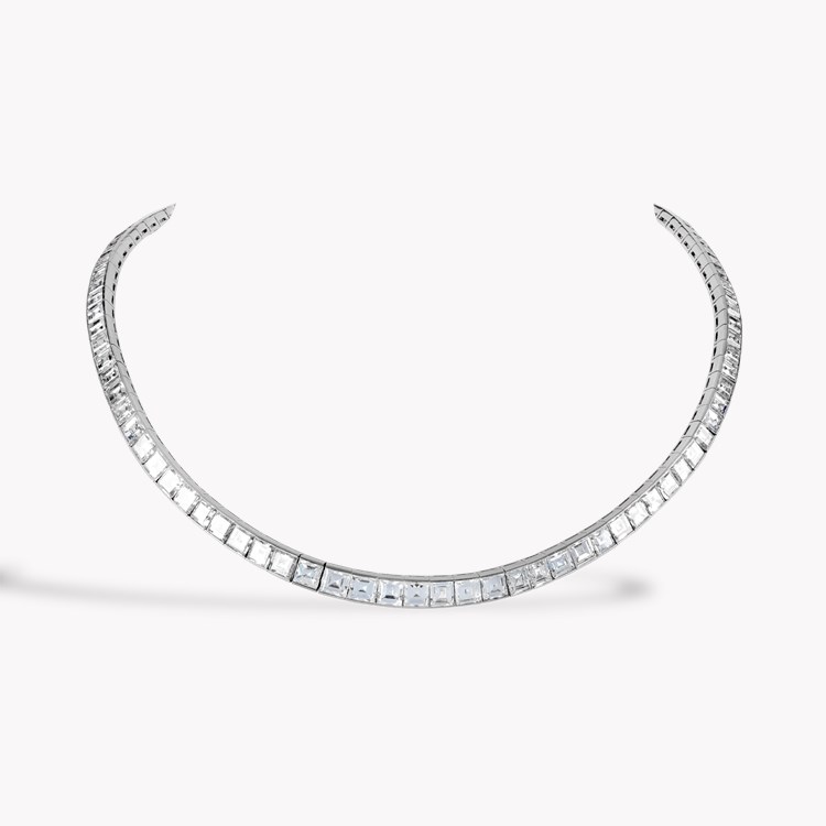 Asscher Cut 35.00ct Diamond Line Necklace Asscher Cut, Channel Set_1