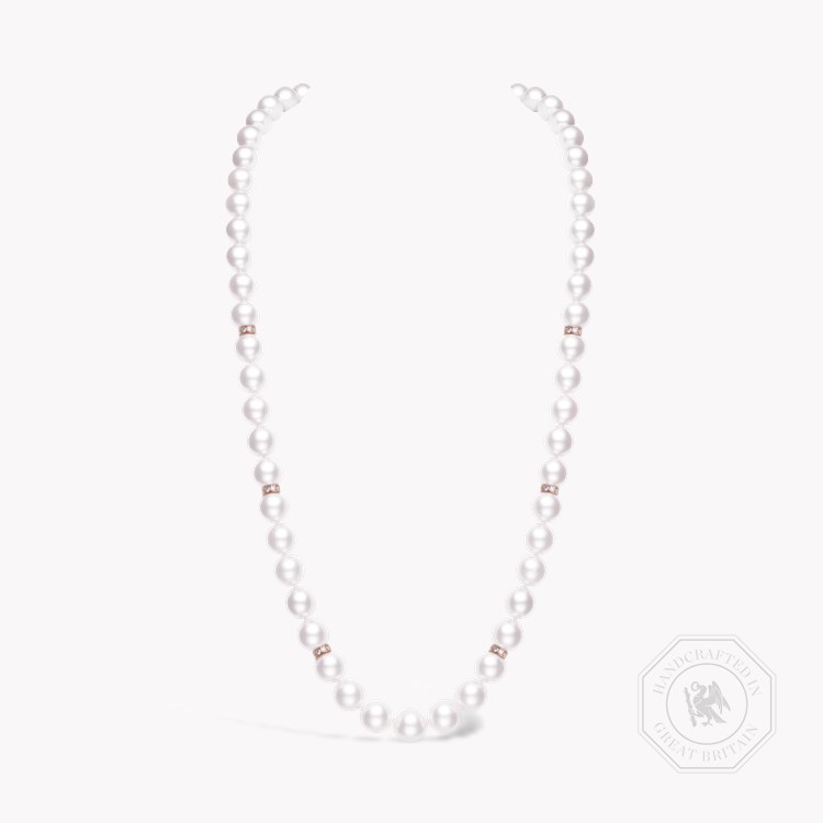 South Sea Pearl Necklace with Diamond Rondell Spacers 9.0mm - 13.7mm_1