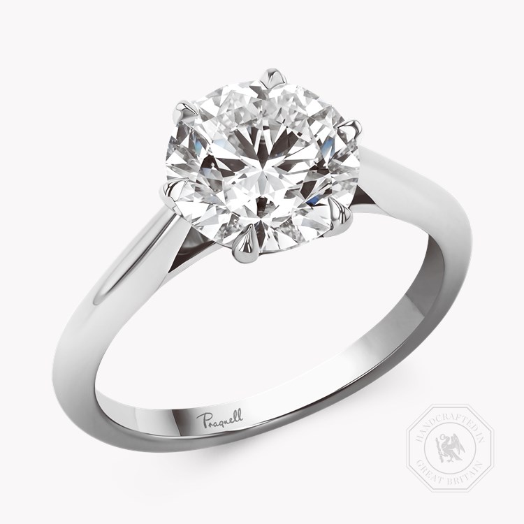 Classic Six-Claw 2.50ct Brilliant Cut Diamond Ring   in Platinum