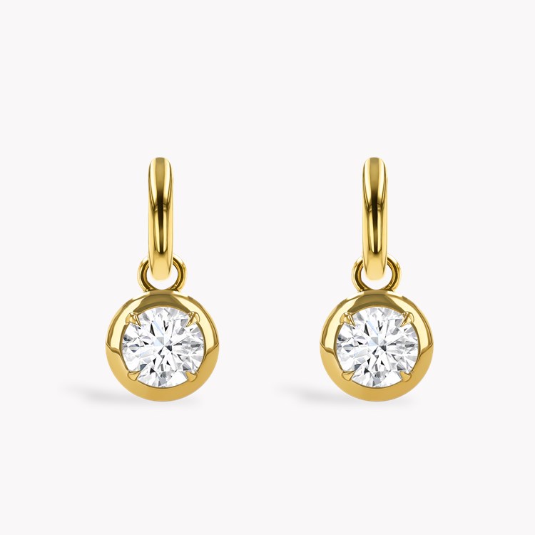 Skimming Stone 2.24ct Botswana Diamond Drop Hoop Earrings Brilliant cut, Claw set_2