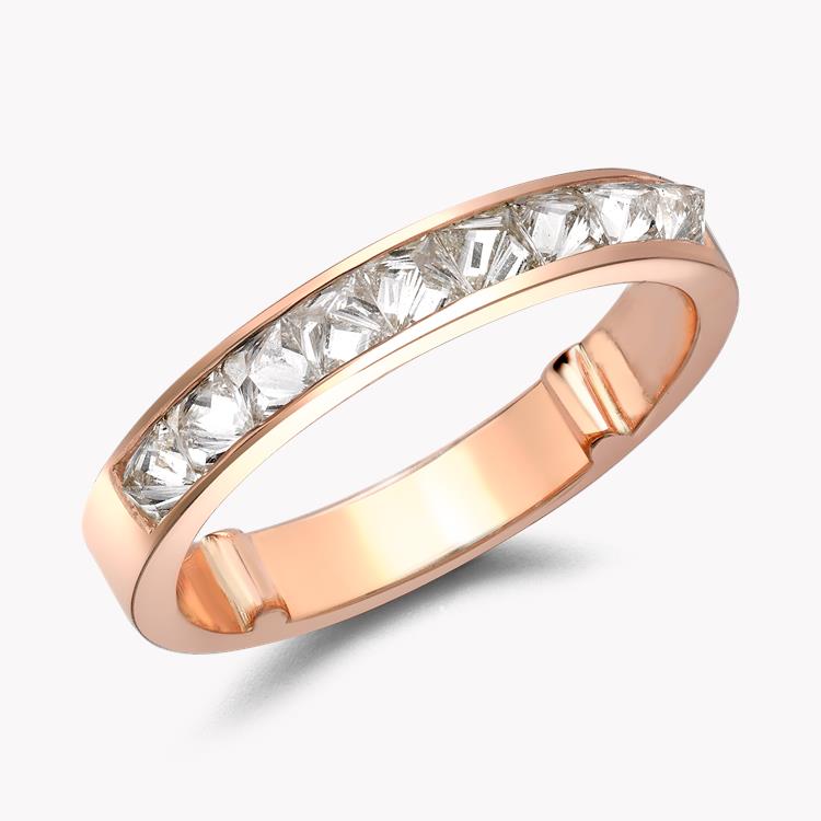 RockChic Half-Eternity Diamond Ring 0.75CT in Rose Gold Princess Cut, Channel Set_1