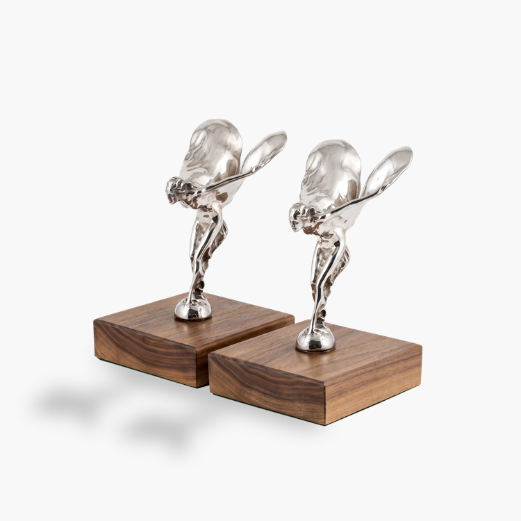 Queen Elizabeth II Silver "Spirit of Ecstacy" Bookends