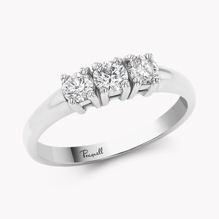Brilliant Cut 0.49ct Diamond Three Stone Ring Brilliant cut, Claw set_1