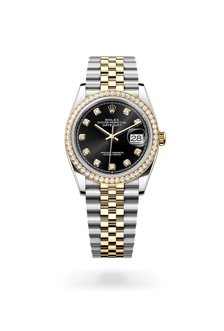 Datejust 36, Oyster, 36 mm, Oystersteel, yellow gold and diamonds