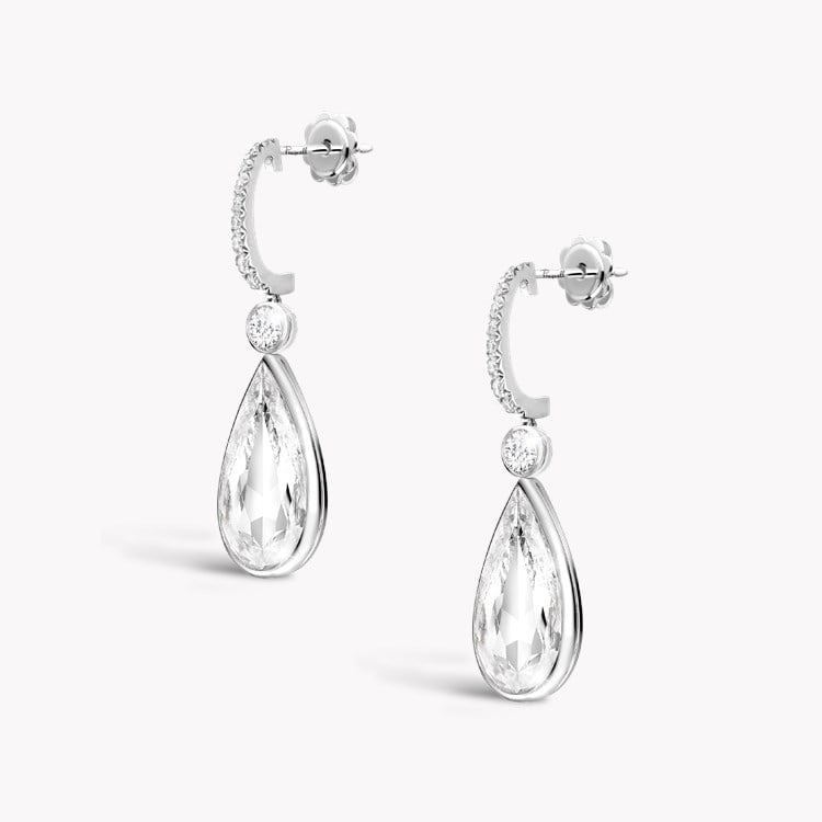 Masterpiece Pear Shaped 6.08ct Diamond Drop Earrings Pear Shape, Rubover Set_2