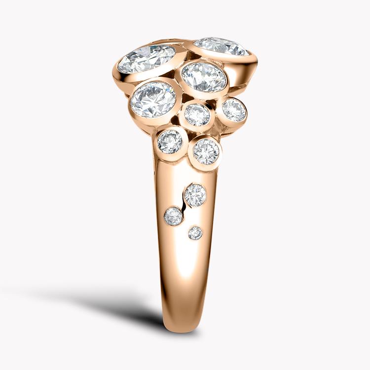 Bubbles Diamond Dress Ring 2.22CT in Rose Gold Brilliant Cut, Rubover Set_4