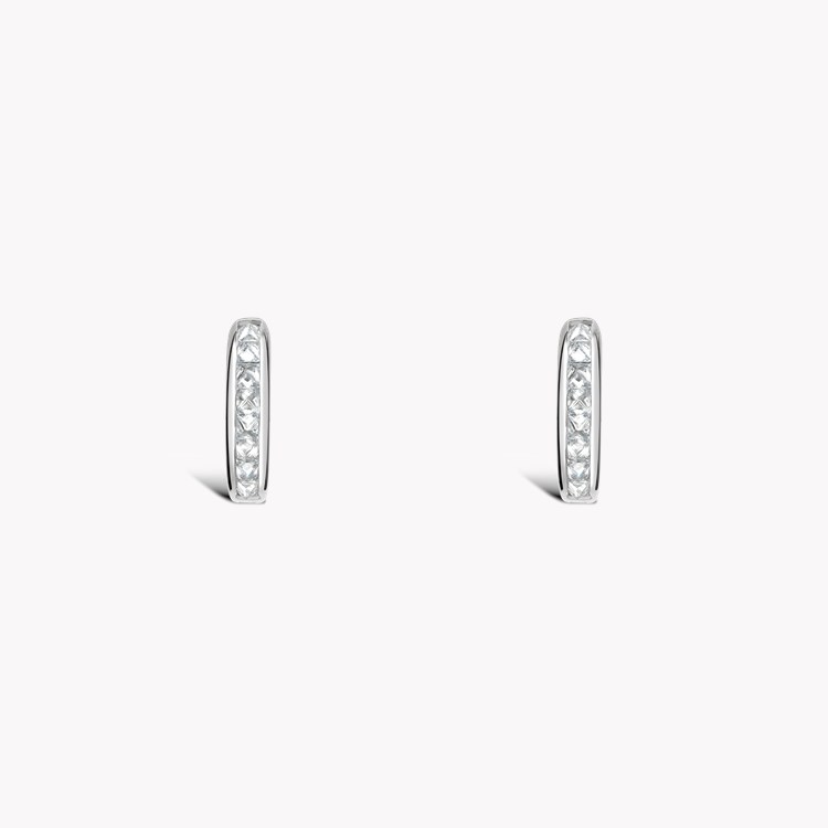 RockChic Diamond Hoop Earrings Princess Cut, Channel Set_2