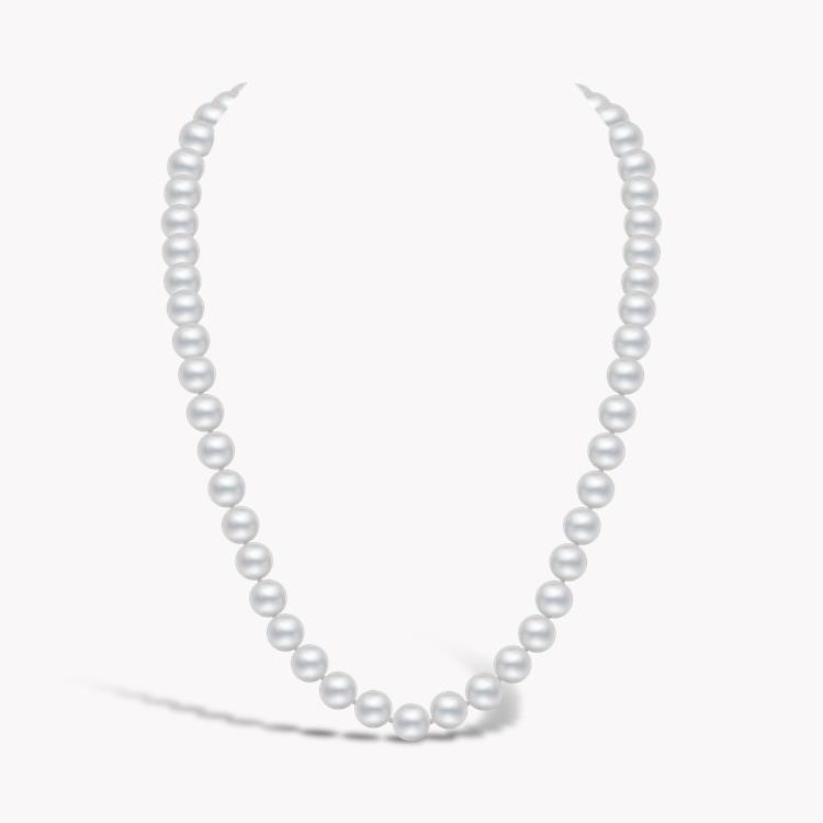 Akoya Pearl Necklace 7 - 7.5mm Silk Knotted Row with Gold Clasp_1