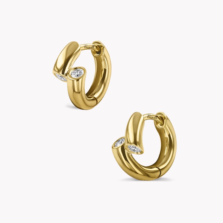 Eclipse 0.17ct Diamond Small Hoop Earrings Brilliant Cut, Rubover Set_3