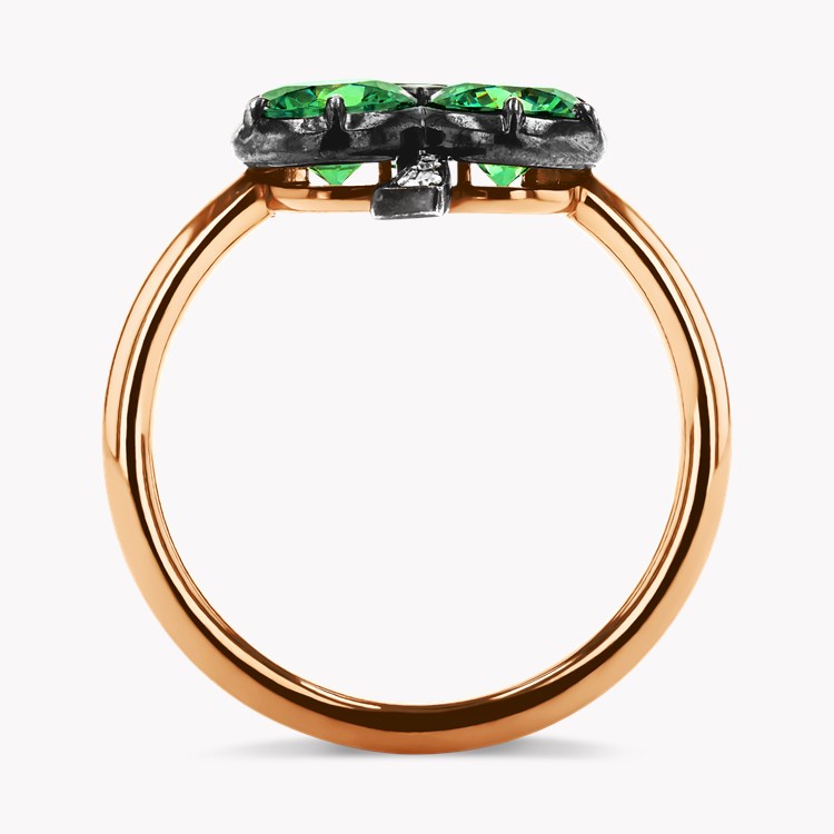 Three Leaf Clover Garnet Ring Brilliant cut, Claw set_3