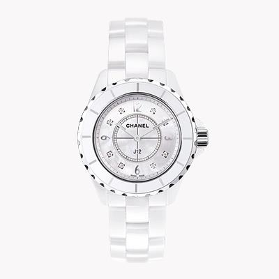 Chanel J12   H3214 38mm, Mother of Pearl Dial, Diamond Numerals_1