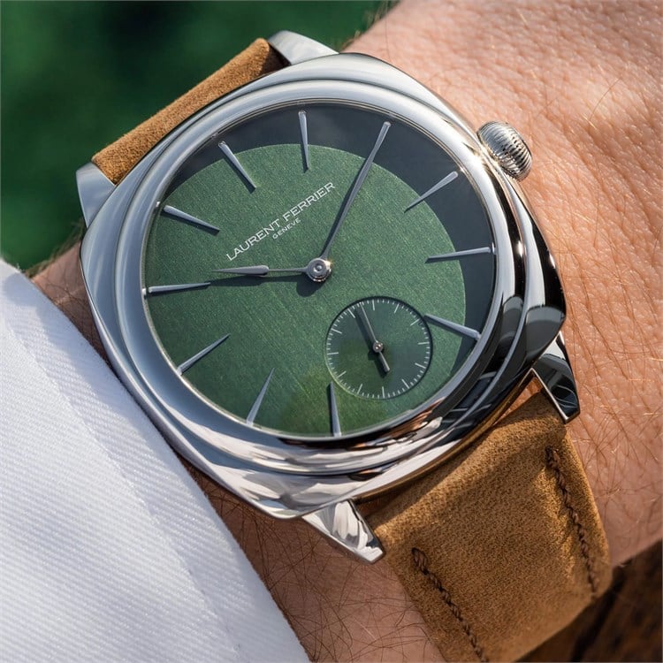 Laurent Ferrier Square Micro Rotor Evergreen 41mm, Green Dial, Baton Numerals_10