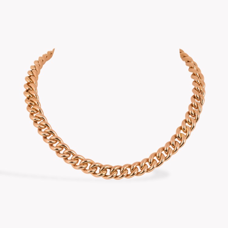 Contemporary Gold Curb Chain Necklace _1