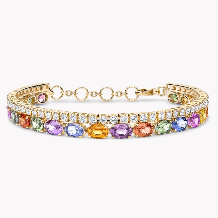 Rainbow Sapphire and Diamond Bracelet 7.20CT in 18CT Rose Gold Brilliant Cut, Spectacle Set_1