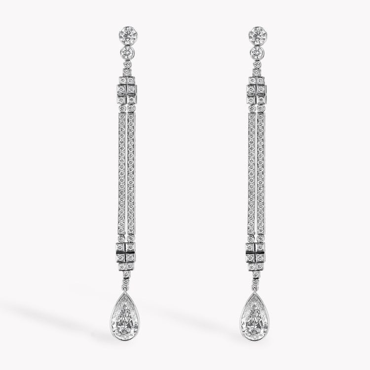 Masterpiece 4.03ct Articulated Diamond Drop Earrings Pearshape, Rubover Set_1