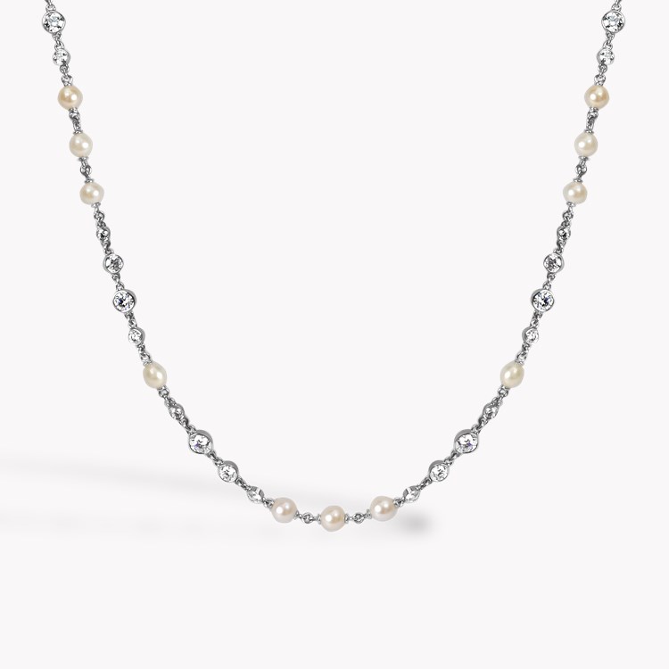 Diamond and Pearl 57cm Chain Necklace Brilliant Cut, Spectacle Set_2